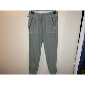 2/$35 ATHLETA Farallon Joggers 2 Pant Sage Green Casual Activewear Ankle Zip